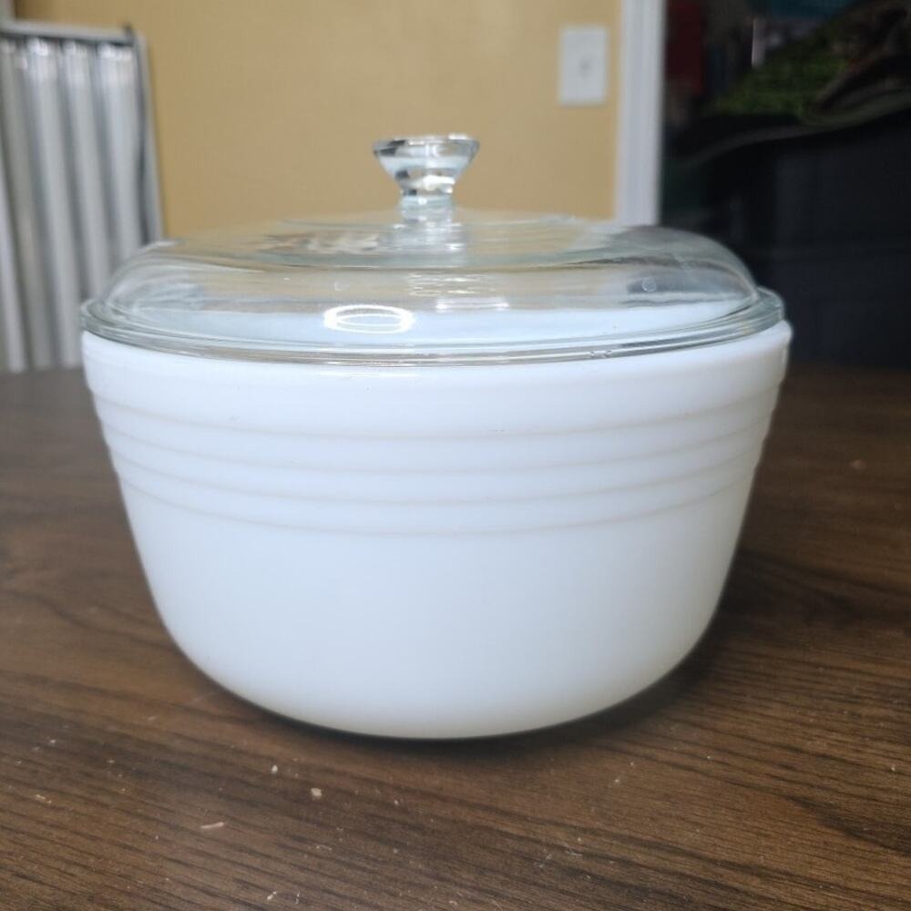 Pyrex Hamilton Beach Milk Glass Vtg Mixing Pyrex Bowl Made In U.S.A. #22